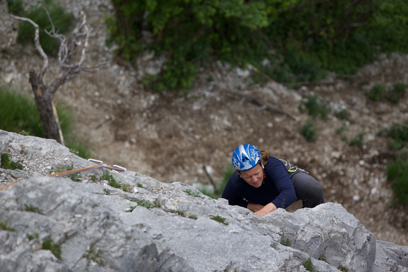 Andy Holzer in der zweiten Seillänge, Climbers ParadiseAndy Holzer in der zweiten Seillänge, Climbers Paradise