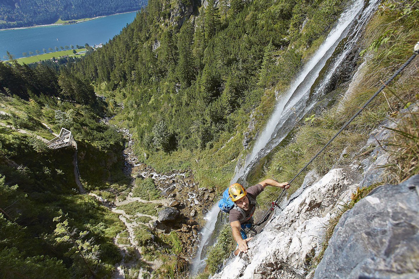 Klettersteig Buchau beim Achensee, Foto: Achensee Tourismus | Climbers Paradise