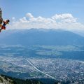 Klettern auf der Nordkette hoch über Innsbruck. Foto: Simon Schöpf