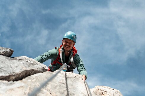 Via ferrata is visibly fun in the Climbers Paradise Tirol region, Tannheimertal