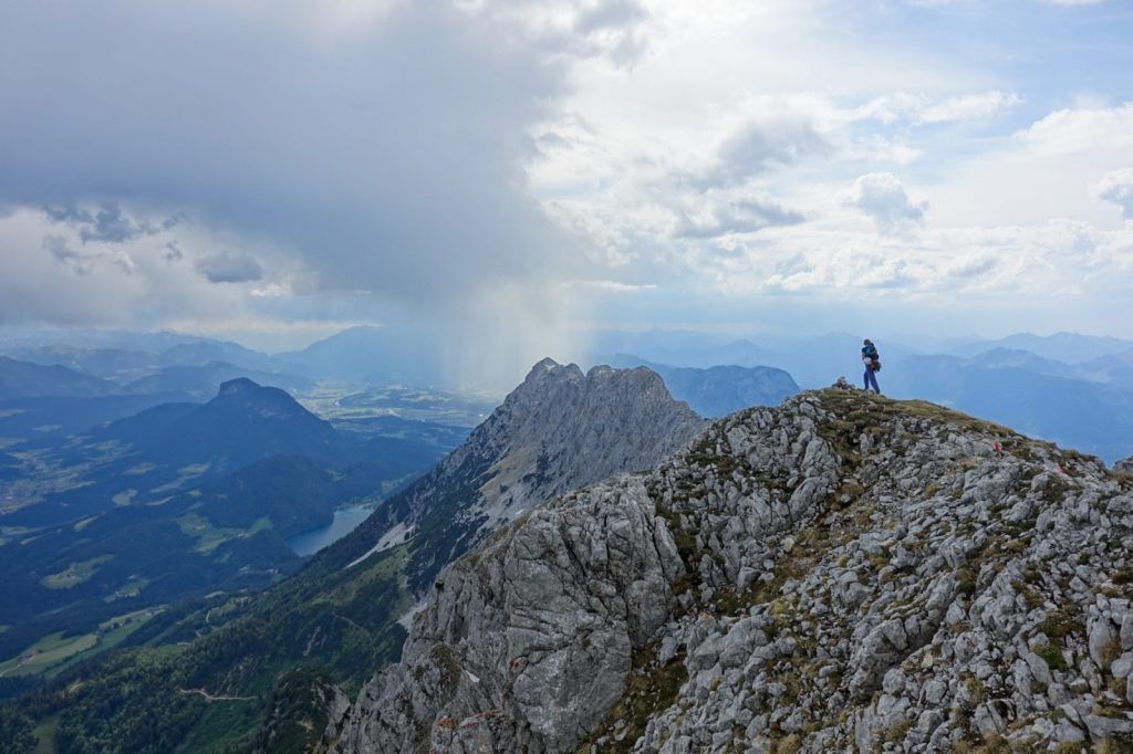 Climbers on the summit of the Sonneck in the Wilder Kaiser