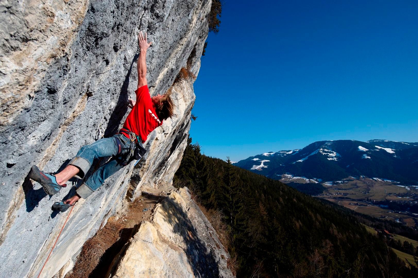 Climbers at the Achleiten Crag