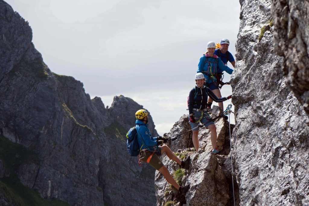 Teilnehmende am Klettersteigcamp Achensee