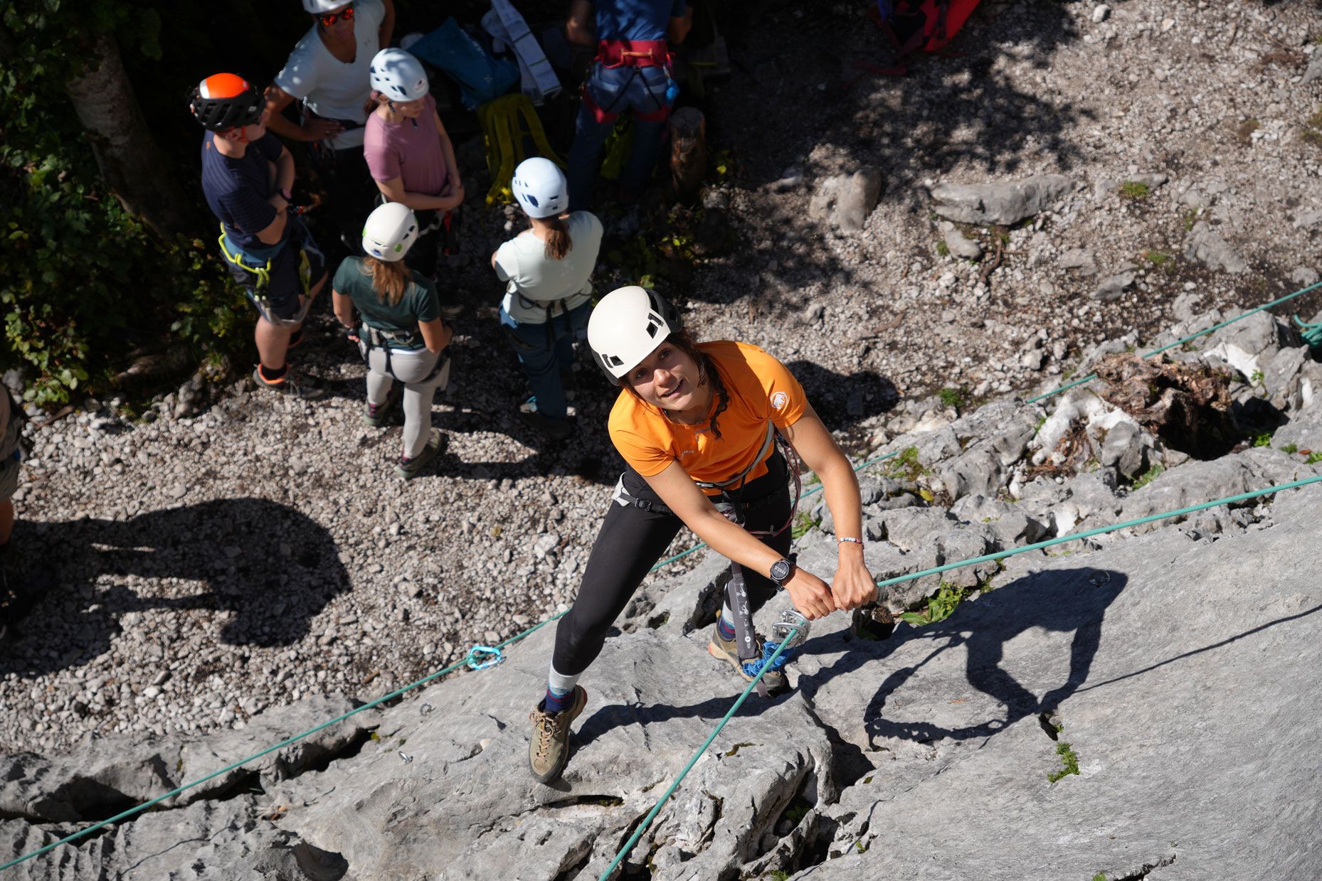 Kletterer im Klamml-Klettersteig