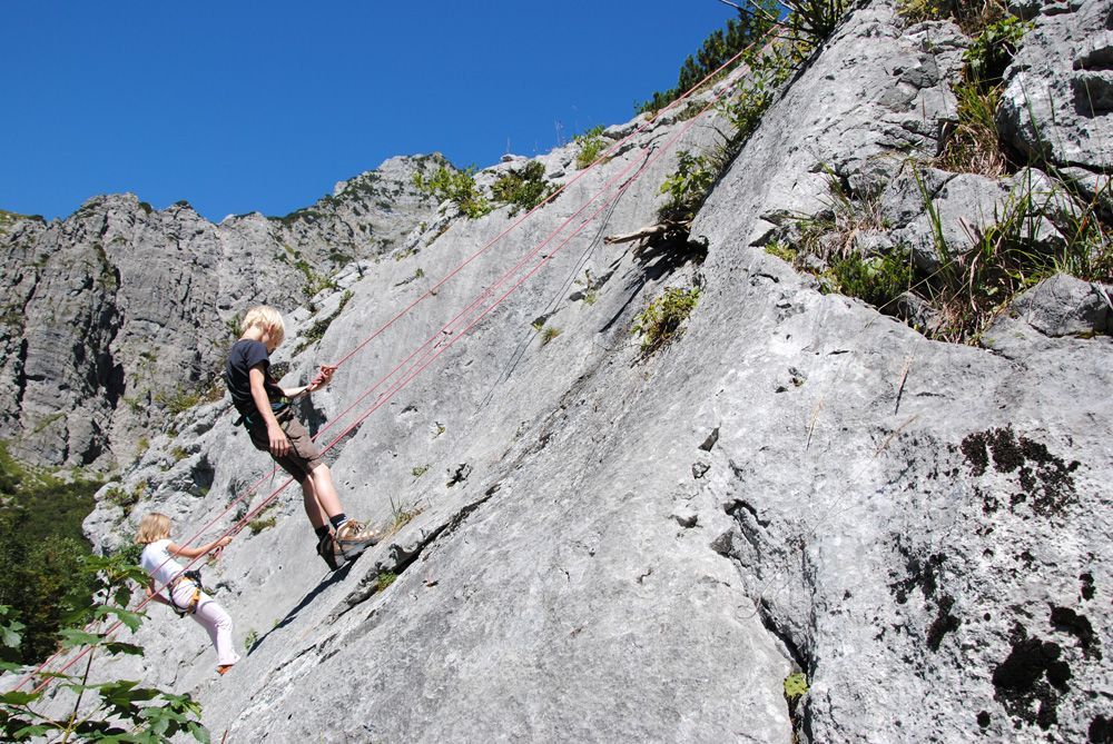 Children climbing at the Kaiser climbing area