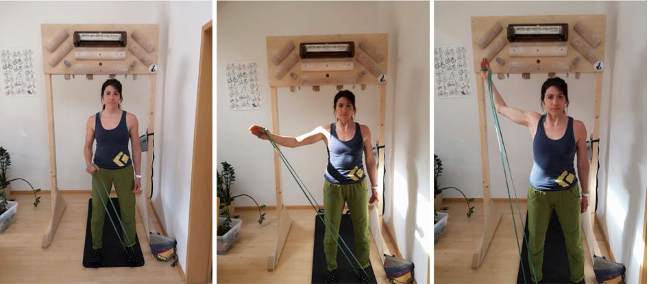 Lateral raises as a balancing exercise for climbing