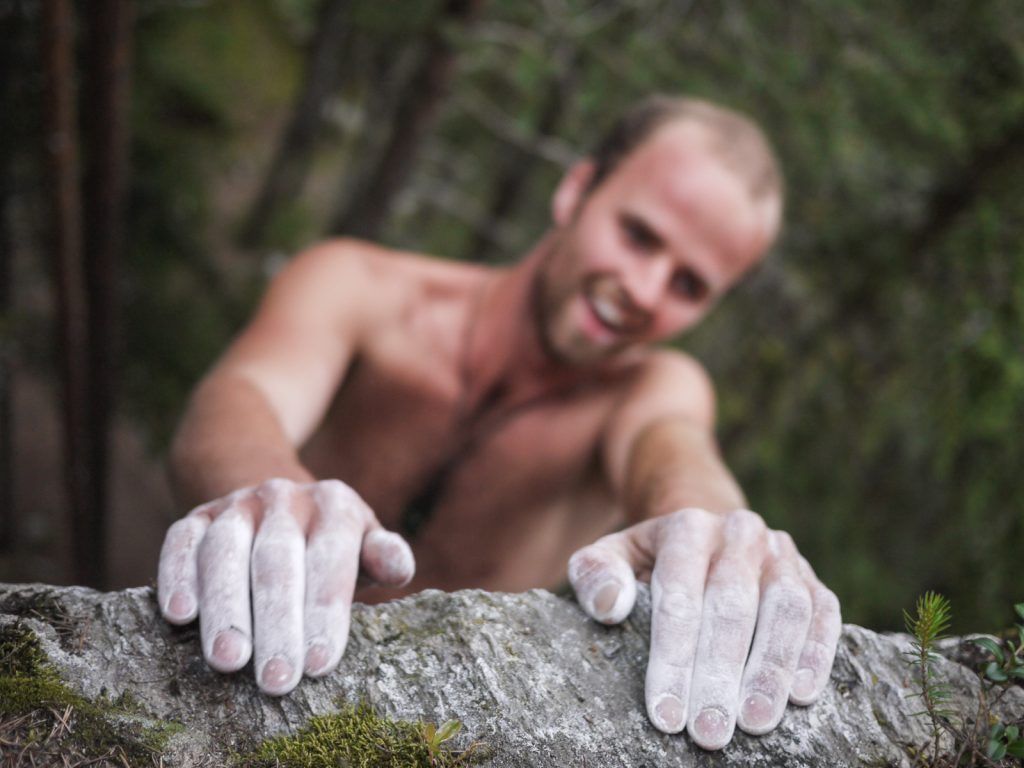 Kletterer im Granitgneis des Ötztals