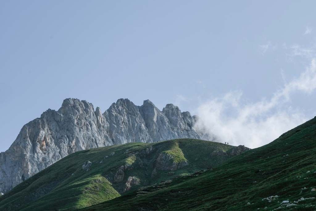 Blick ins Wettersteingebirge an der Scharnitzspitze