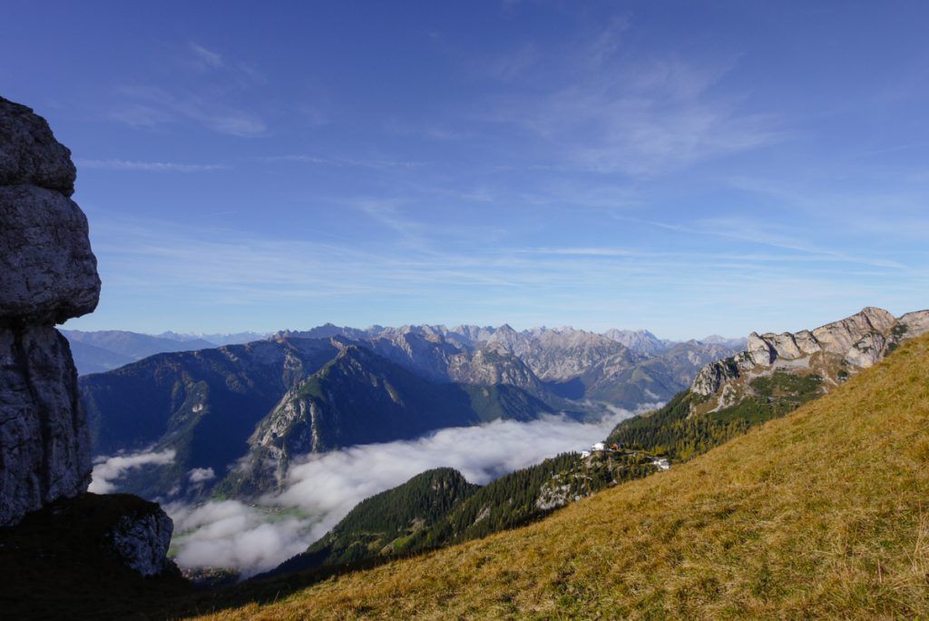 View across the Rofan Mountains towards Lake Achensee