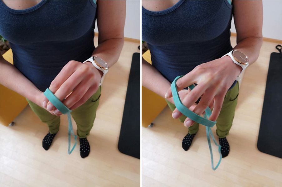 Climbing exercises with finger straps