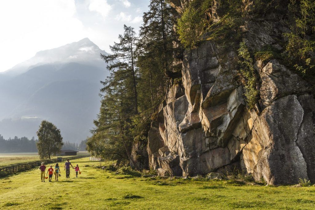 A family climbing on the Engelswand