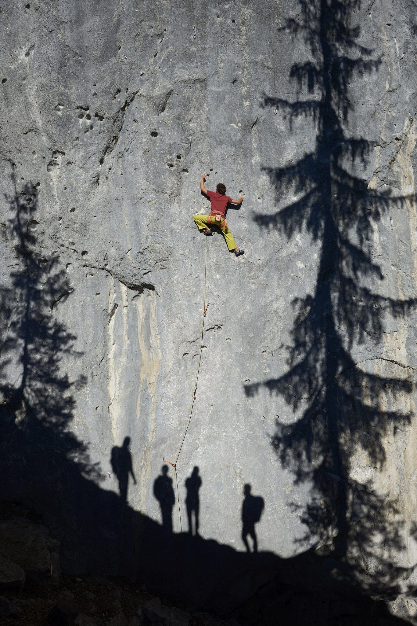 Kletterroute Number One an der Grauen Wand am Schleierwasserfall