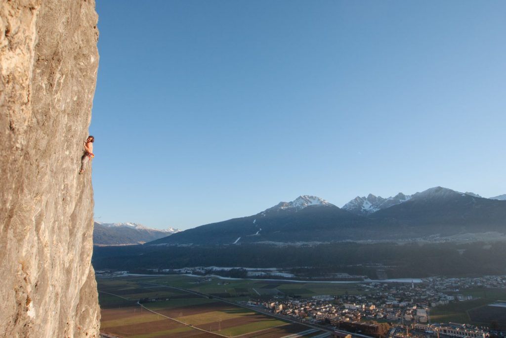 Sektor Grottenwand an der Martinswand hoch über dem Inntal
