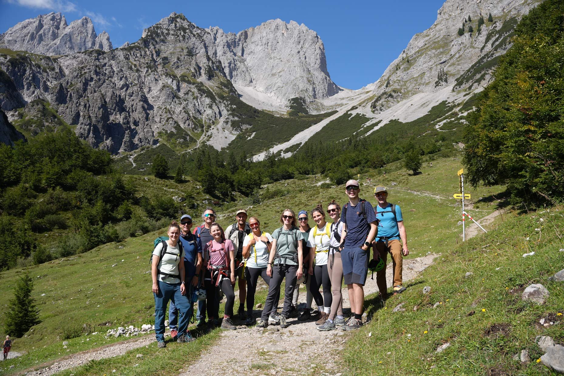 Klettergruppe im Wilden Kaiser