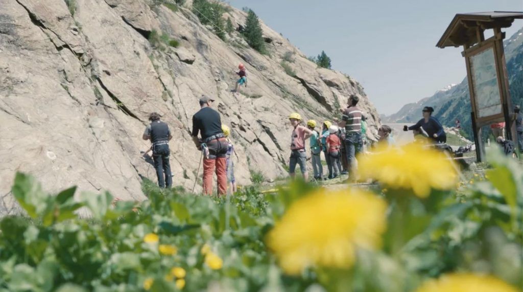 The Holderli Seppl Via Ferrata/Iron Way along the waterfall in the Kaunertal valley
