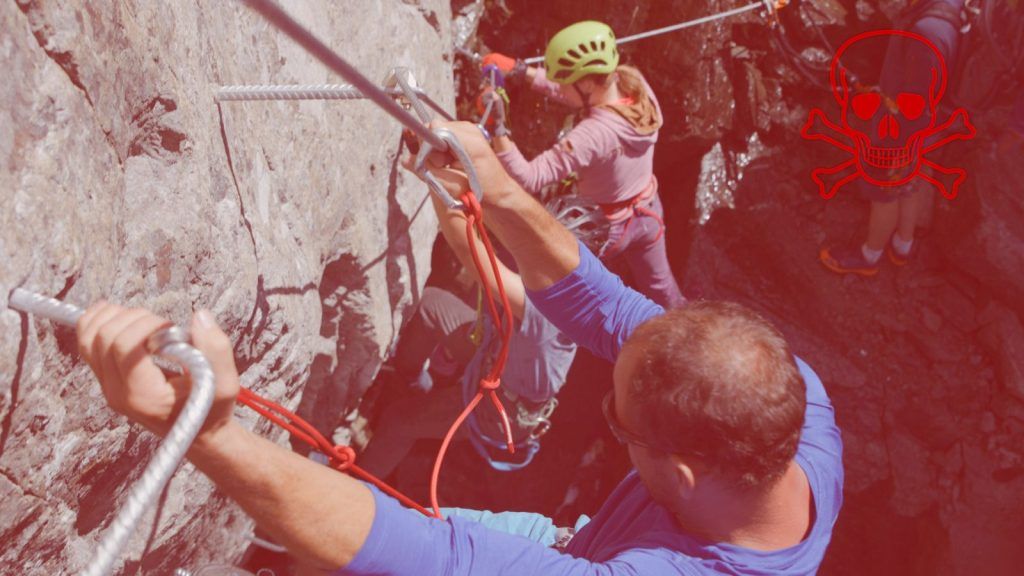 Temporary securing with a cord attached to the wire rope
