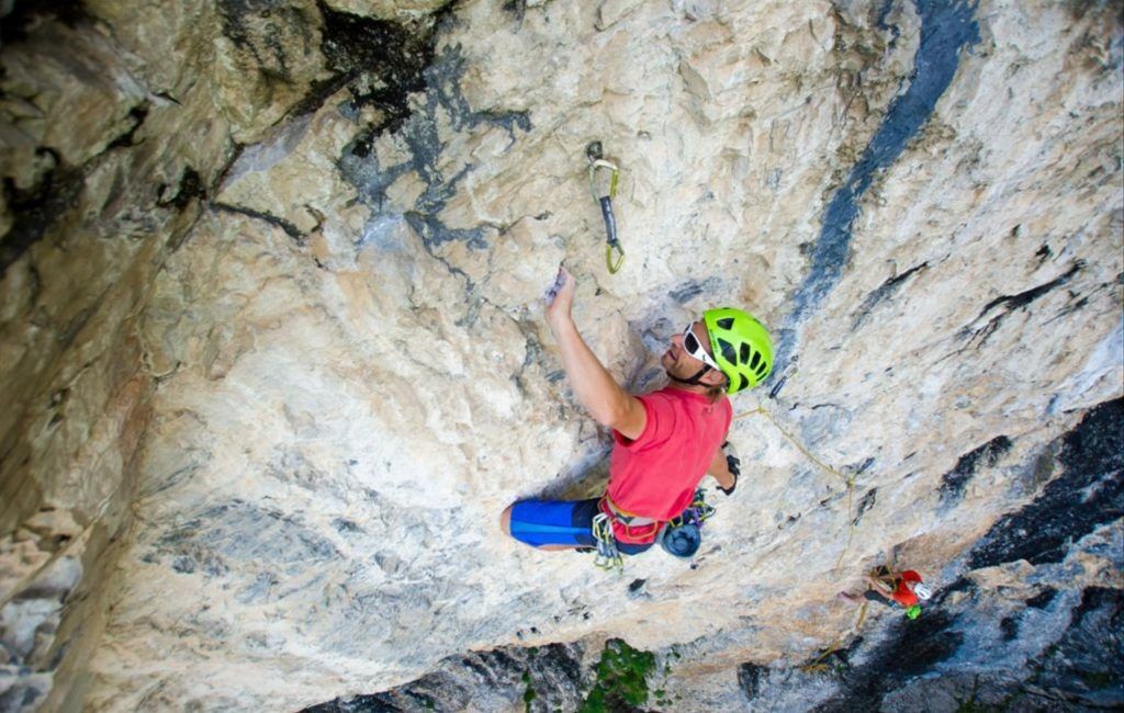 Christian Piccolruaz bei der Erstbegehung der Route Chief Pinnis im Pinnistal