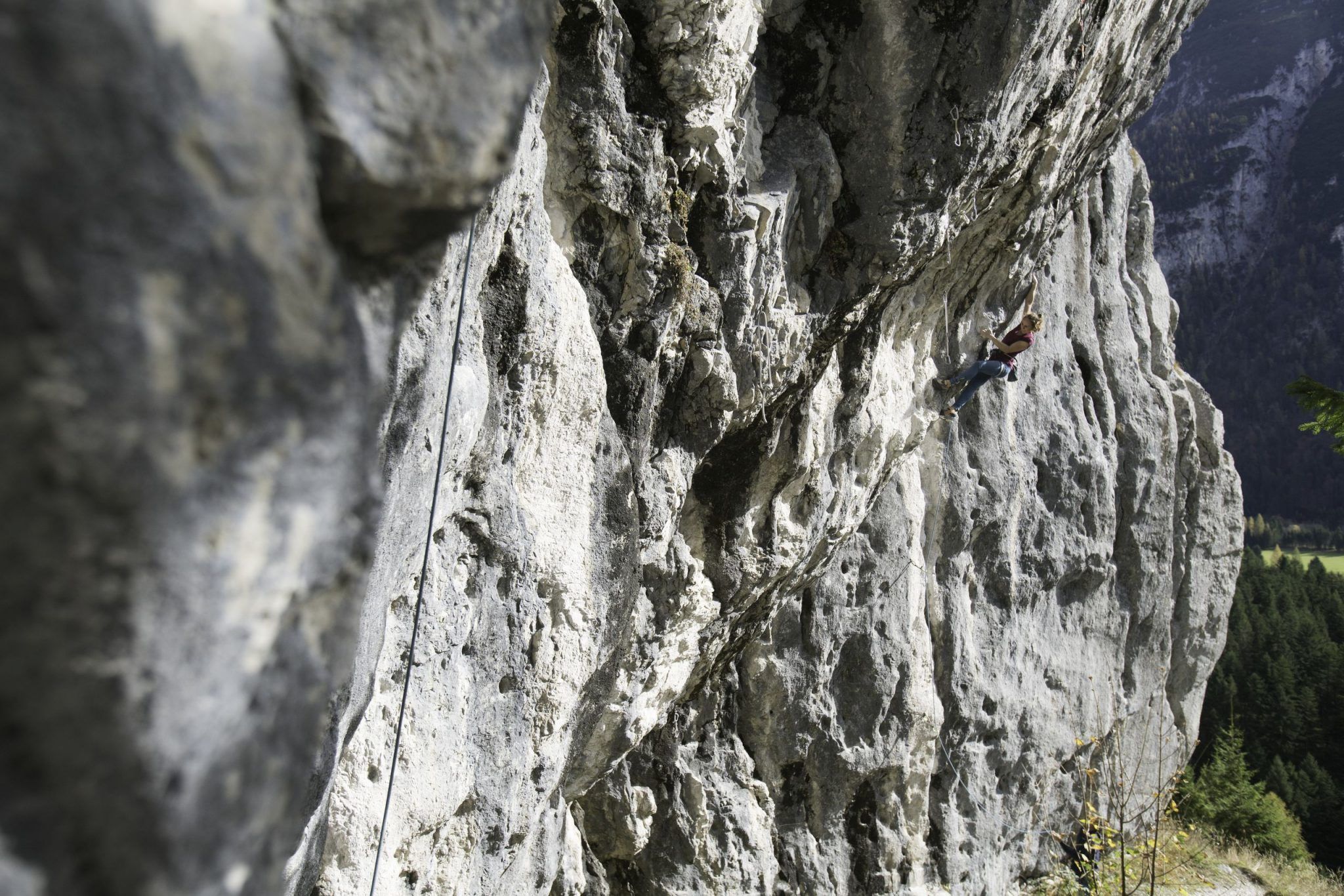 Kletterroute Puls 2000 an der Chinesischen Mauer in Leutasch