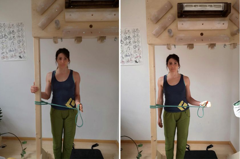 External shoulder rotation as a balancing exercise for climbing