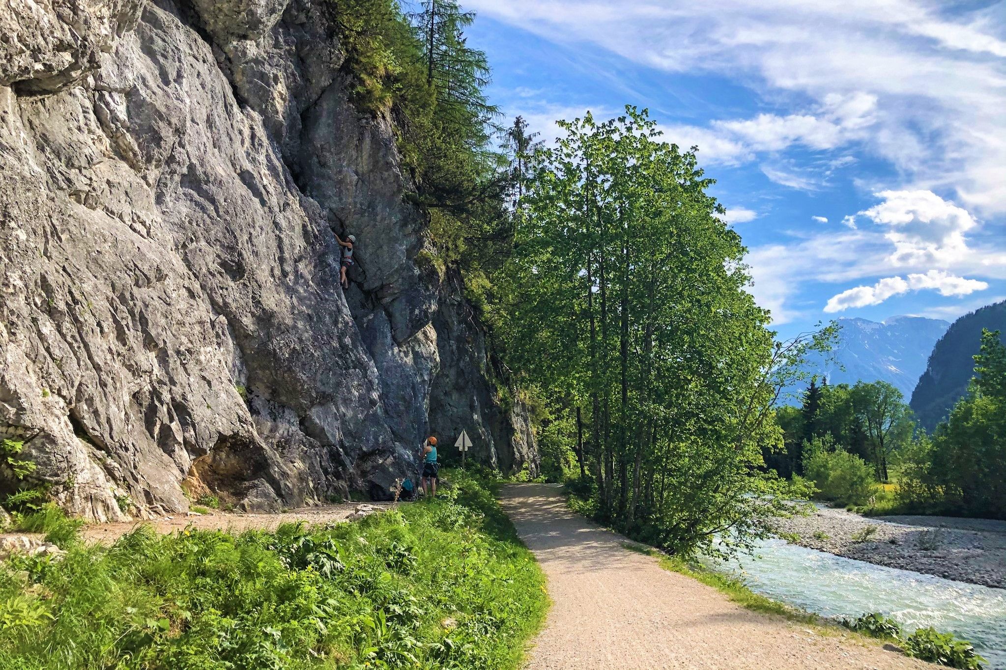 Klettergarten Flämenwandl in der Leutasch direkt am Bach