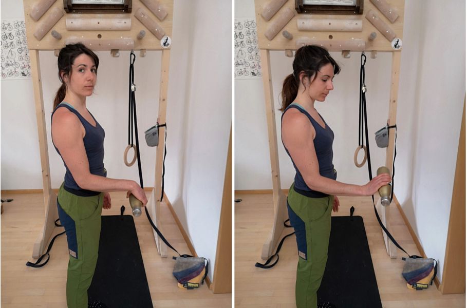 Climbing balance exercise: finger extensors