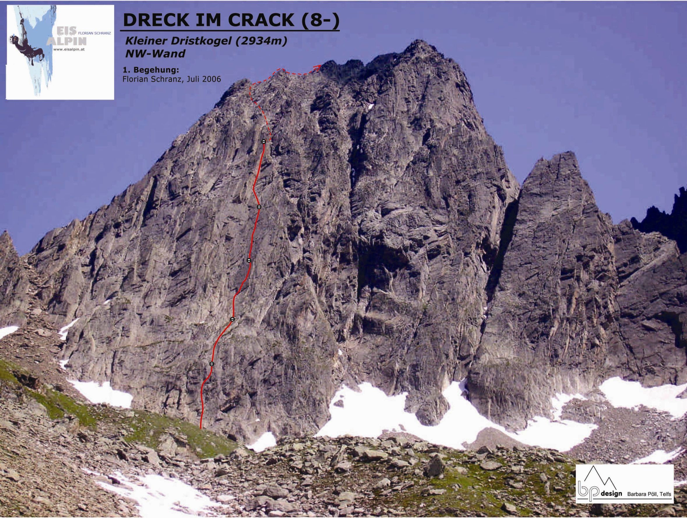 Slab climbing on the ‘Dreck im Crack’ route