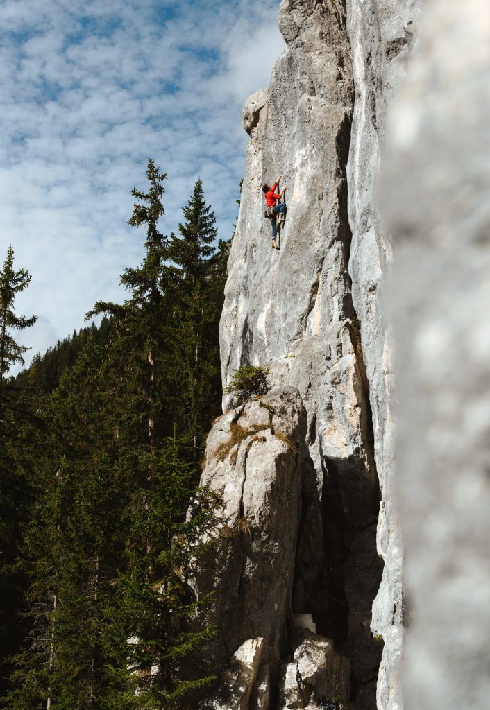 Sportklettern an der Grauwand im Rofan am Achensee