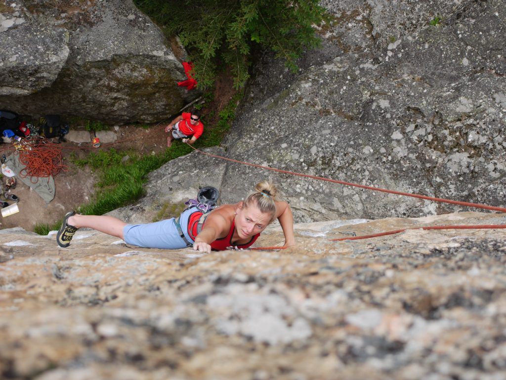 Granitblock im Klettergebiet Niederthai im Ötztal