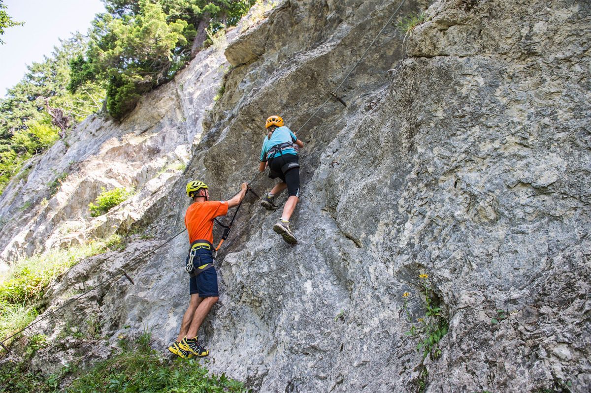 Übungsklettersteig Wilder Kaiser mit Kind