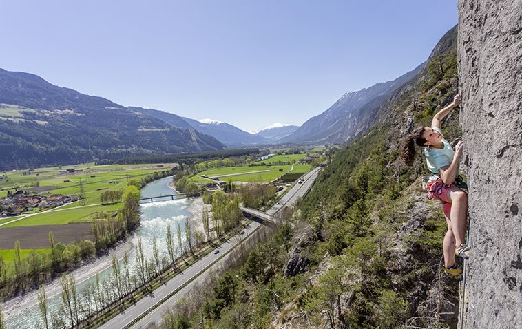 Klettergarten Silz im Inntal mit Blick ins Tal